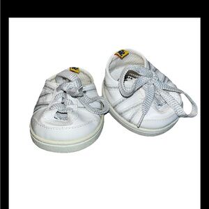 White Silver Tennis Shoes BABW Build A Bear Workshop Plush Shoes Silver laces